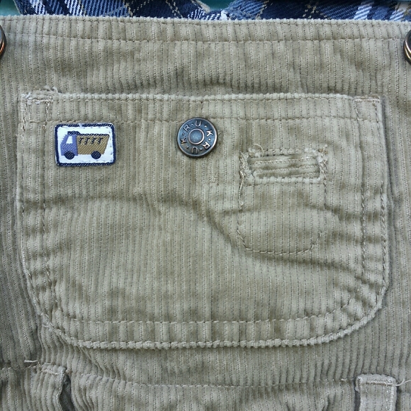 KRU 2-Pc. Set Tan Corduroy Overalls & Navy Shirt - Picture 11 of 16